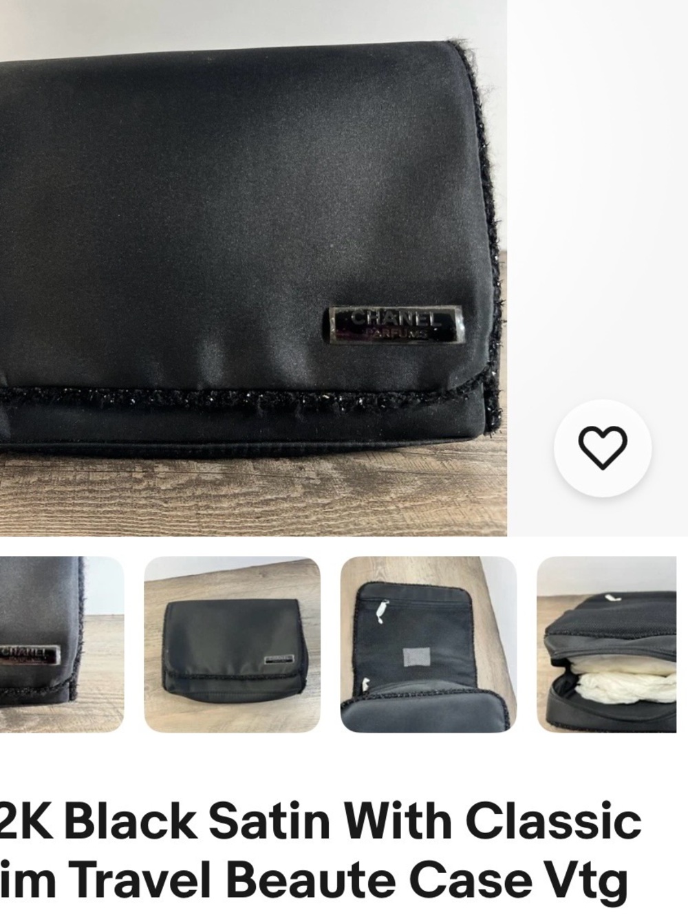 CHANEL Black Quilted-Trim Toiletry Pouch